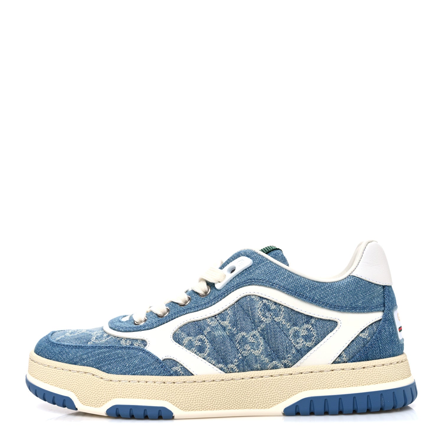 Gucci New Denim Delave GG Monogram Womens Re-Web Sneakers 36 Light Blue Royale 1 of 11