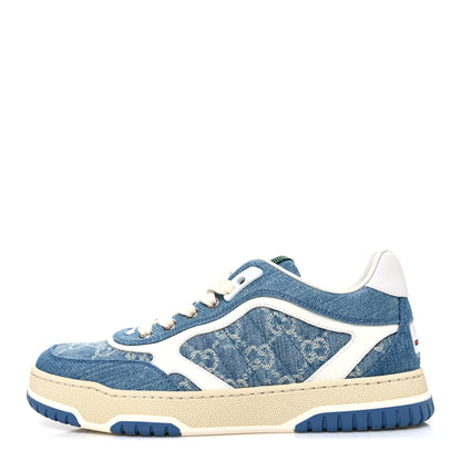 Gucci New Denim Delave GG Monogram Womens Re-Web Sneakers 36 Light Blue Royale 1 of 11