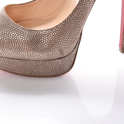 Christian Louboutin Metallic Suede Lady Peep 150 Pumps 41 Gold 14 of 21