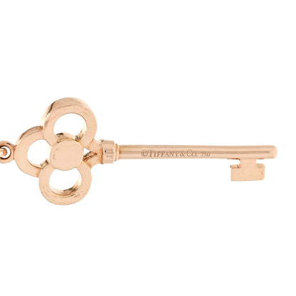 Tiffany 18K Rose Gold Diamond Crown Key Pendant Necklace 6 of 7