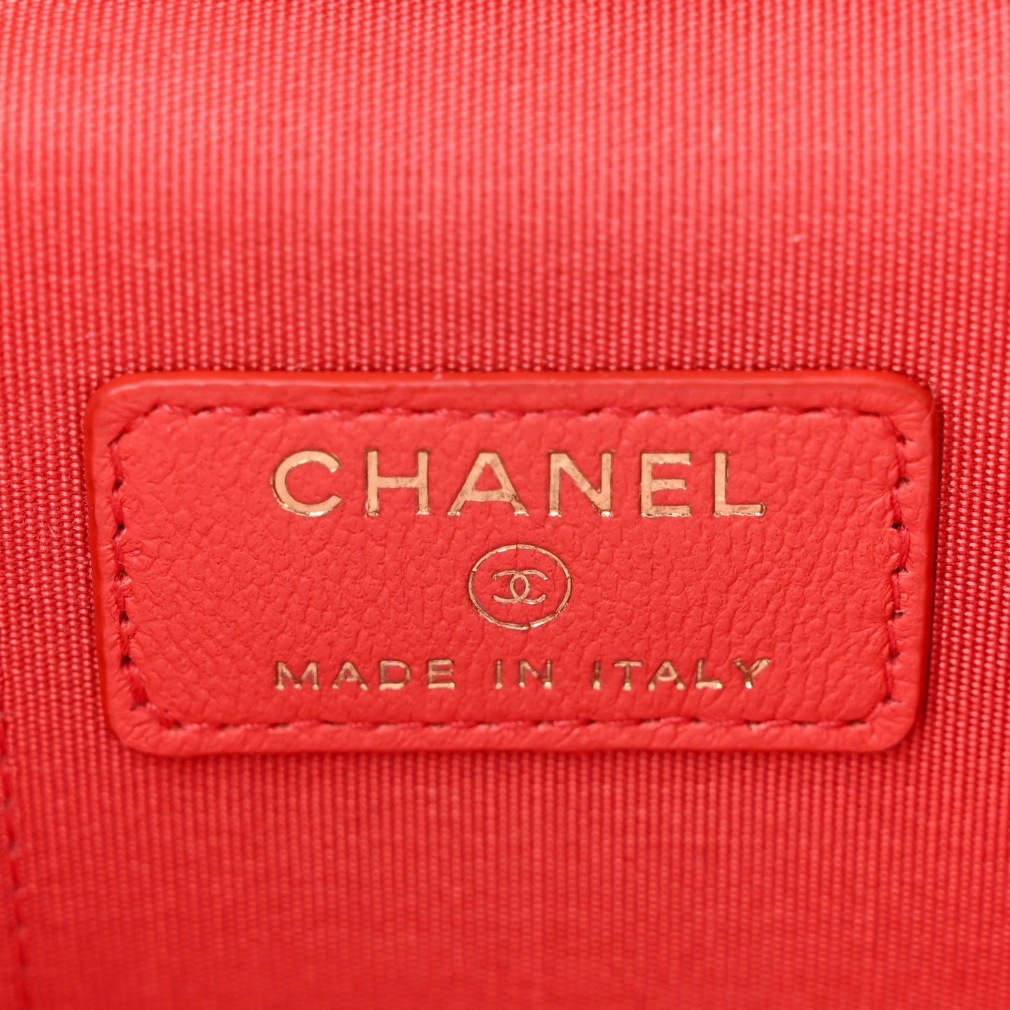 Raffia Jute Striped Mini Vanity Case With Chain Red Beige