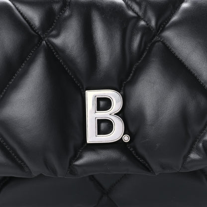 Balenciaga Nappa Calfskin Quilted Touch B Puffy Clutch Black 7 of 10