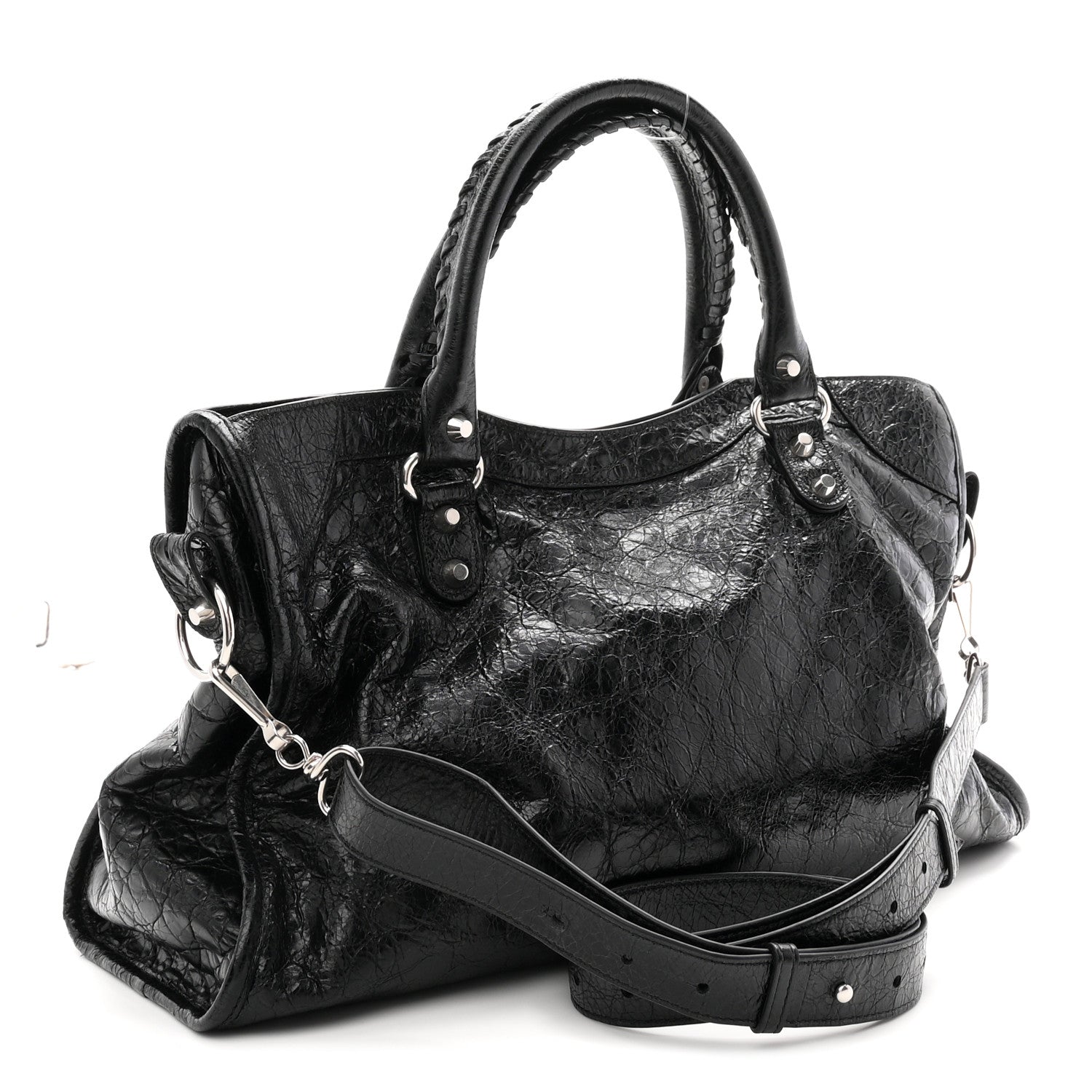 Balenciaga Agneau Arena Silver Hardware Medium Le City Black 3 of 10