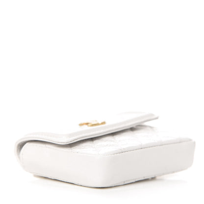 Chanel Shiny Aged Calfskin Quilted Waist Belt Bag White 4 of 11
