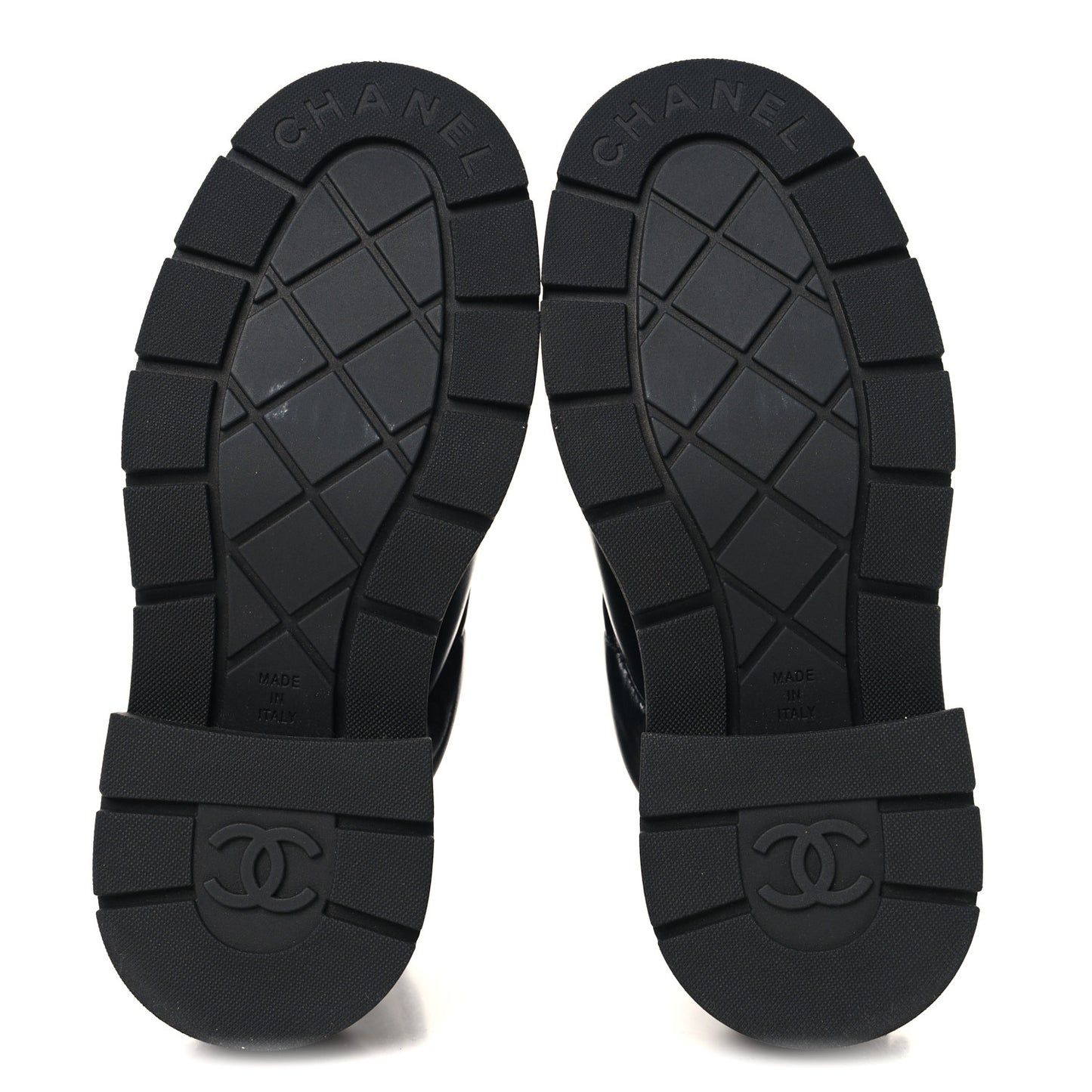 Lambskin Calfskin Quilted Lace Up Combat Boots 36.5 Black