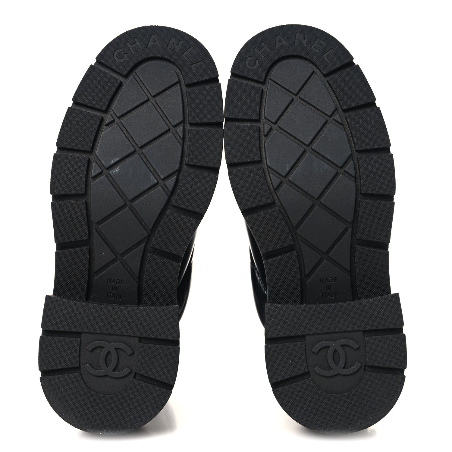 Chanel Lambskin Calfskin Quilted Lace Up Combat Boots 36.5 Black 6 of 9