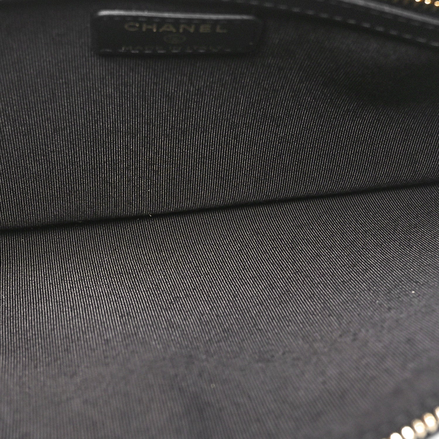 Chanel Calfskin Quilted Pearl Medium Cosmetic Case Black 5 of 11