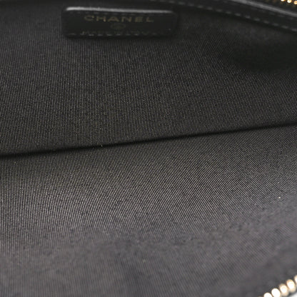 Chanel Calfskin Quilted Pearl Medium Cosmetic Case Black 5 of 11