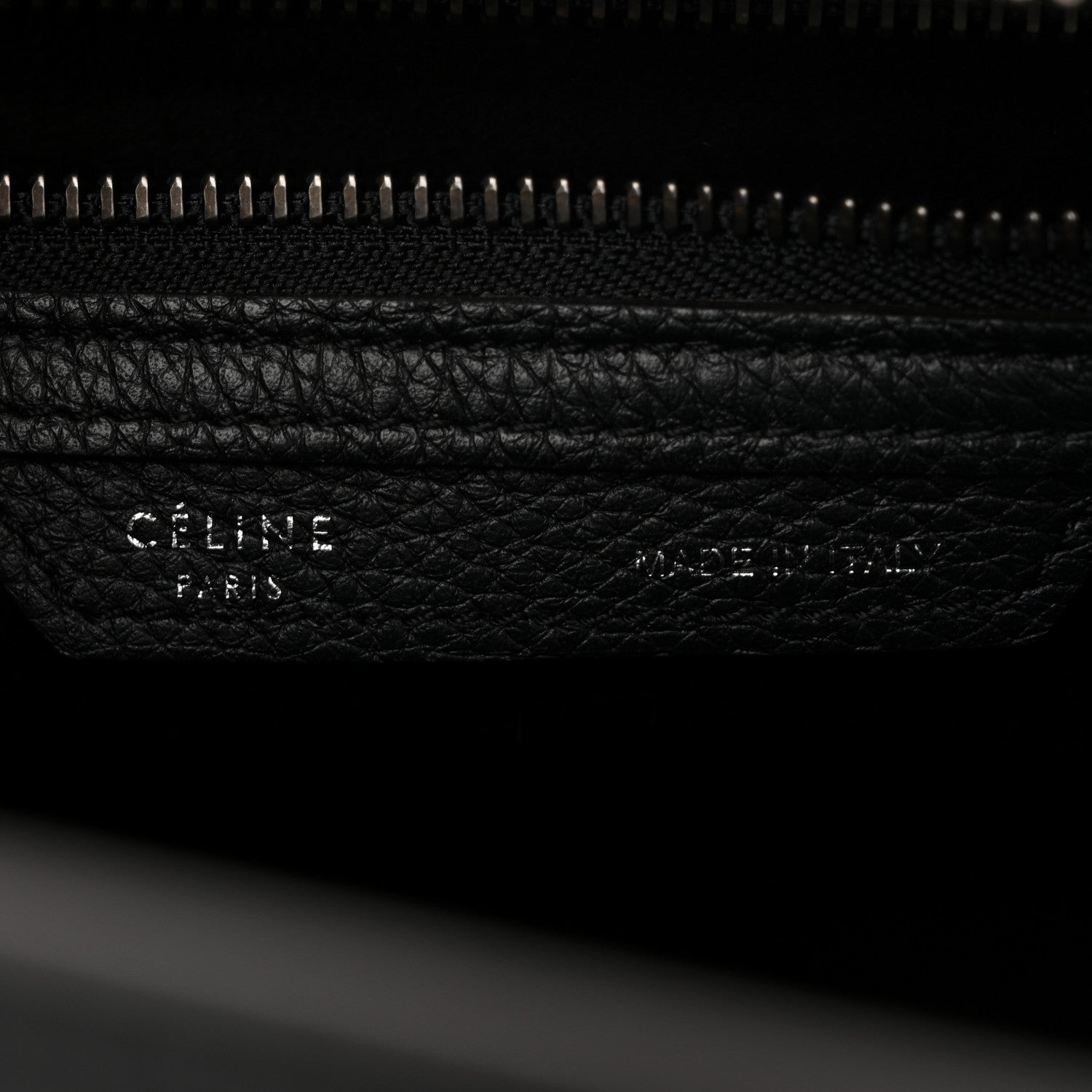 Celine Drummed Calfskin Micro Luggage Black 6 of 10