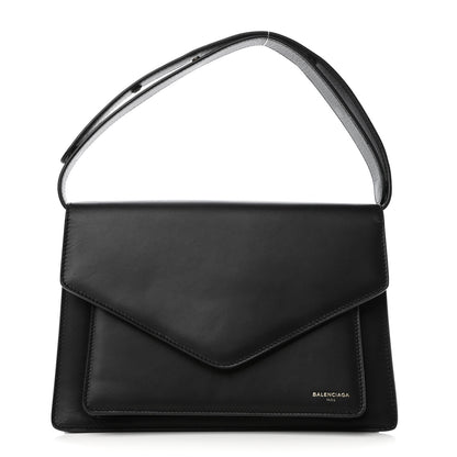 Balenciaga Calfskin Triangle Flap Shouder Bag Black 1 of 10