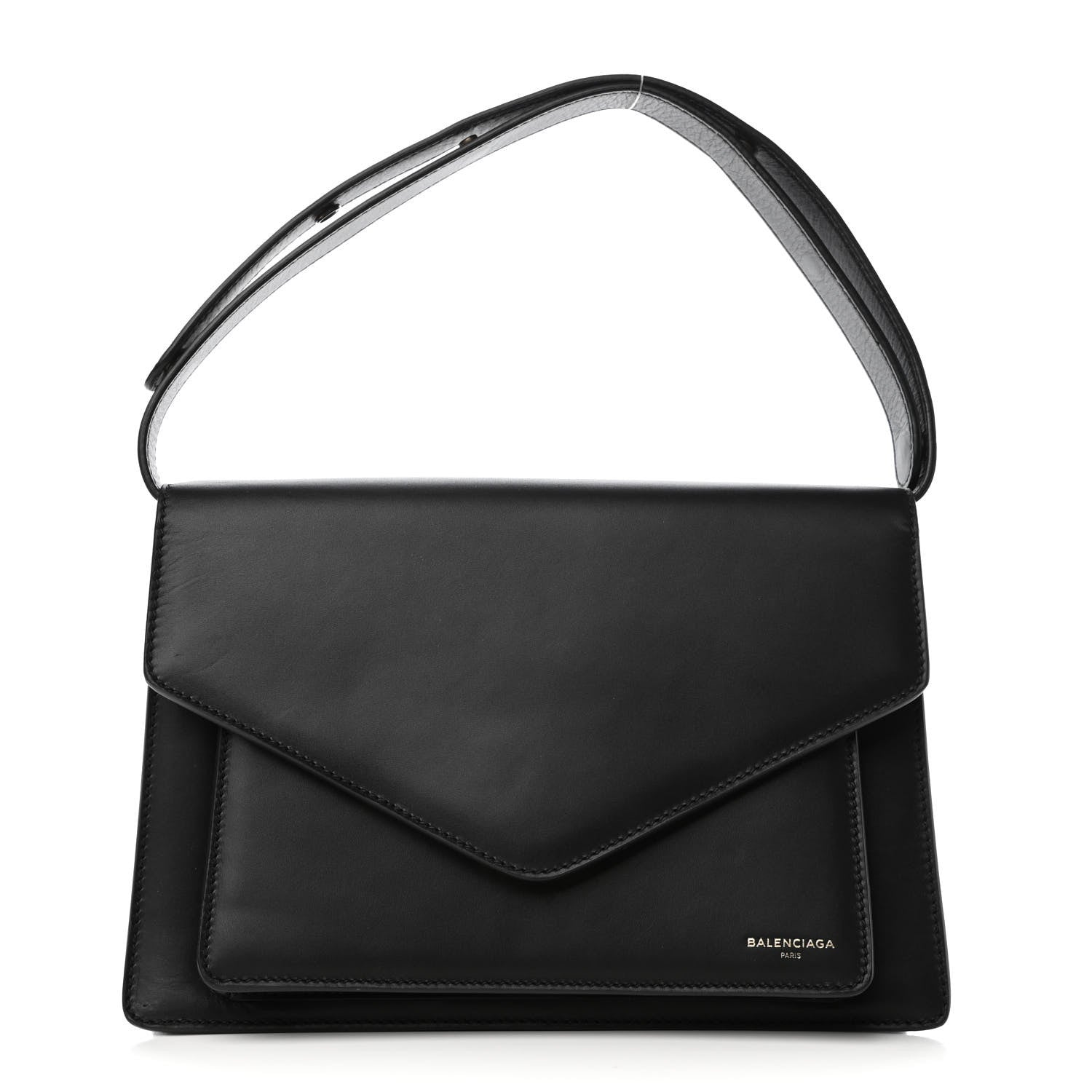 Balenciaga Calfskin Triangle Flap Shouder Bag Black 1 of 10