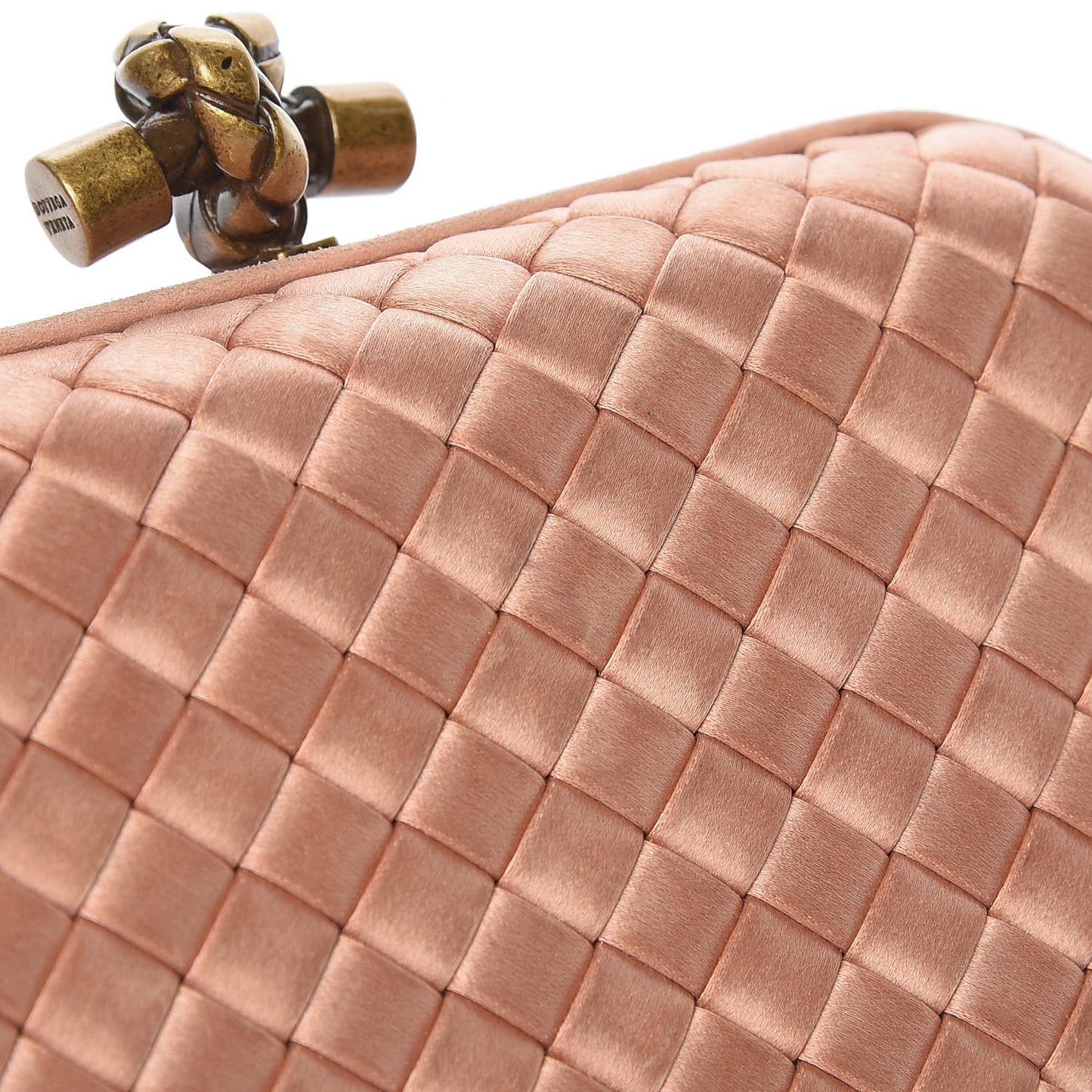Satin Intrecciato Impero Knot Clutch Dahlia