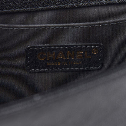 Chanel Caviar Chevron Quilted Medium Boy Flap Black 6 of 9