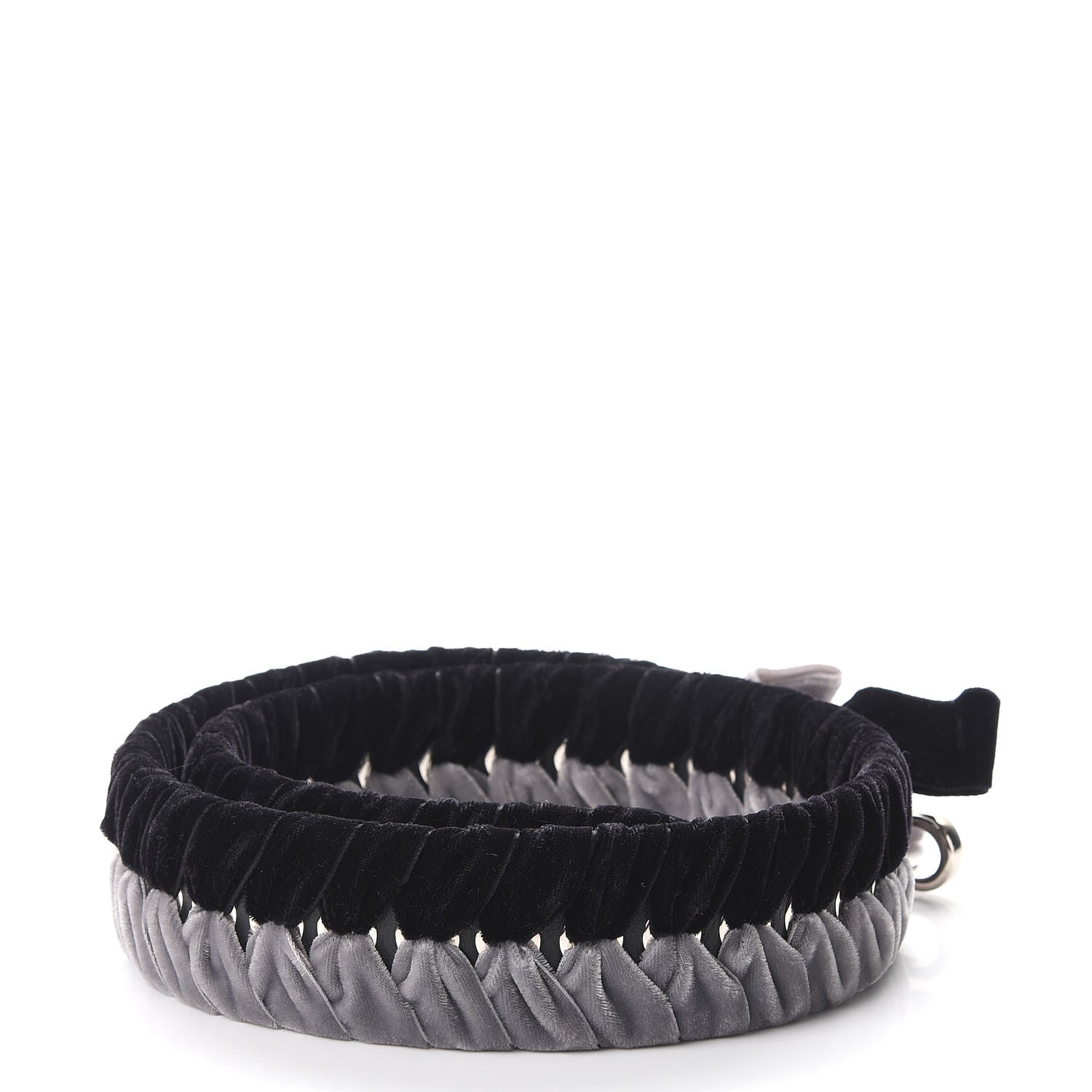 Fendi Velvet Lace Up Strap You Grey Black 2 of 5