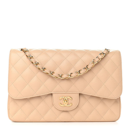 Chanel Caviar Quilted Jumbo Double Flap Beige Clair 1 of 11