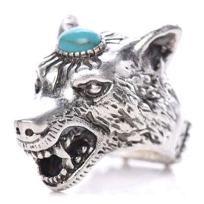 Gucci Sterling Silver Resin Anger Forest Wolf Head Ring 9 1 of 9