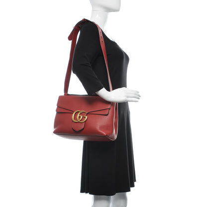 Gucci Cellarius Calfskin GG Marmont Shoulder Bag Vulcanic Red 2 of 10