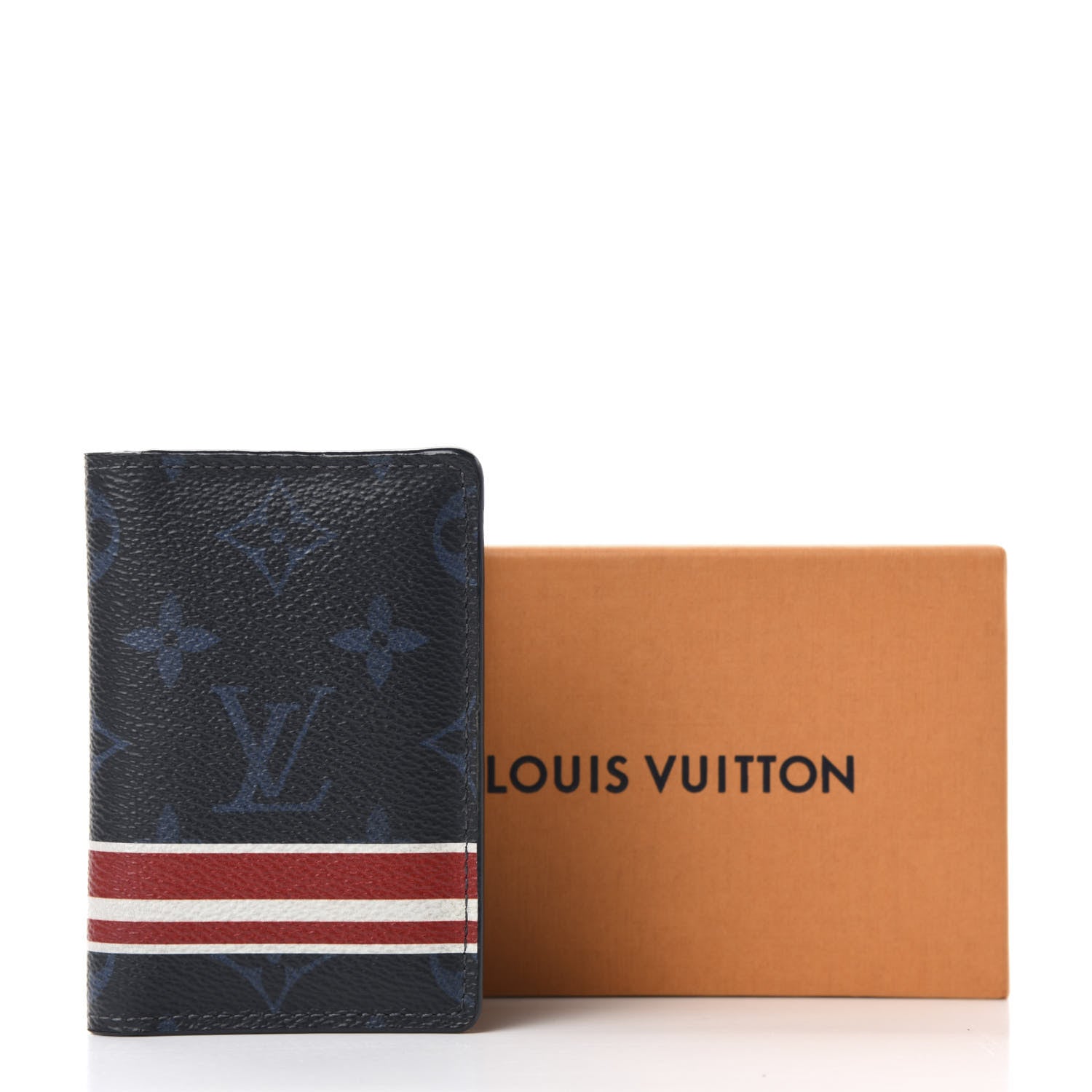 Louis Vuitton Monogram Pocket Organizer NM Cobalt Red Stripes 7 of 7