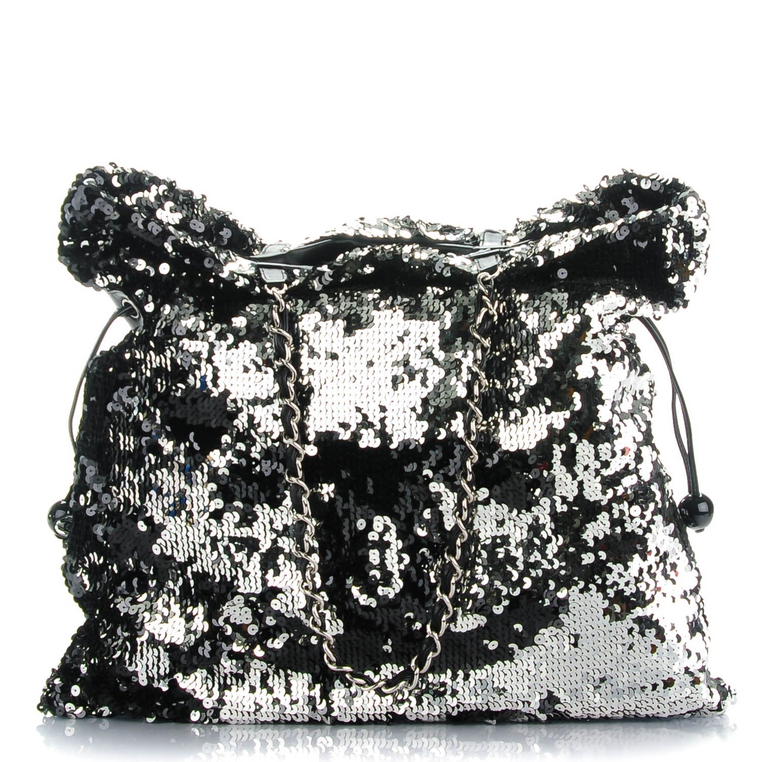 Chanel Sequin Summer Night Drawstring Tote Black 1 of 7