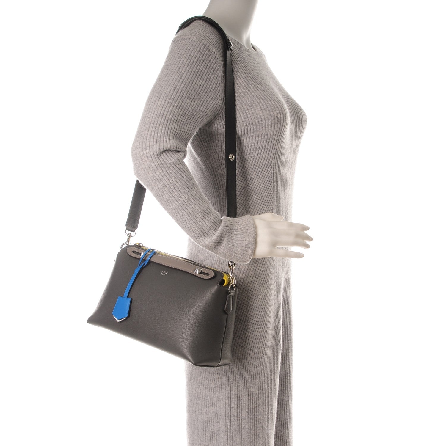 Fendi Vitello Dolce 5 Color Medium By The Way Multicolor Boston Grey 2 of 7