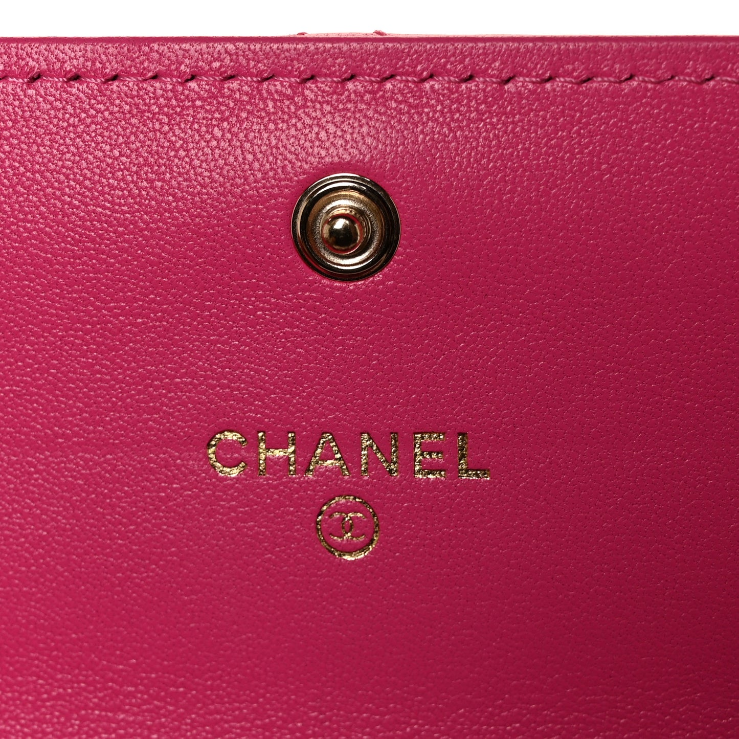 Lambskin Quilted Chanel 19 Flap Wallet Dark Pink