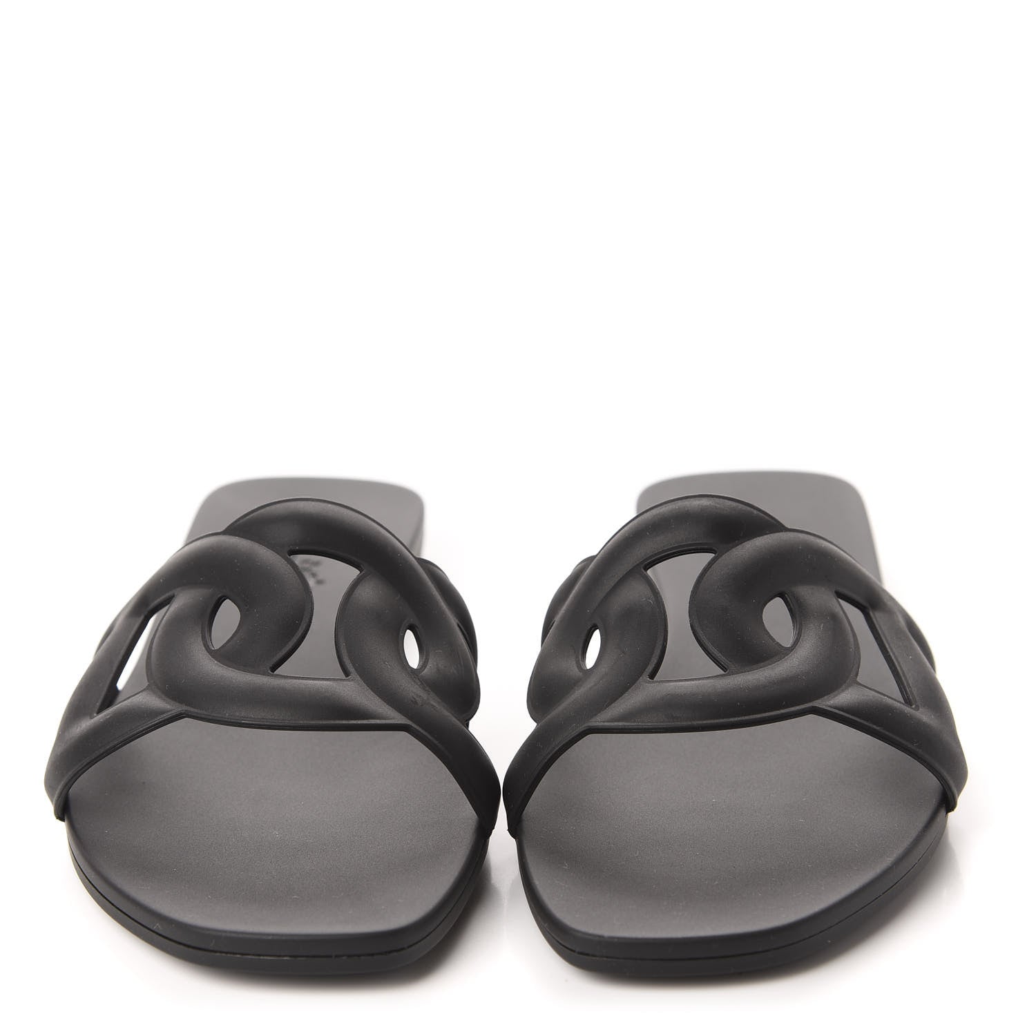 Hermes Rubber Aloha Sandals 35 Black 2 of 10