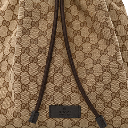Gucci Monogram Dollar Calfskin O Drawstring Backpack Beige Ebony Testa di Moro Dark Chocolate 8 of 13