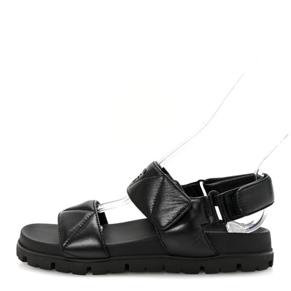 Prada Nappa Logo Quilted 20mm Sport Sandals 37.5 Black 1 of 9