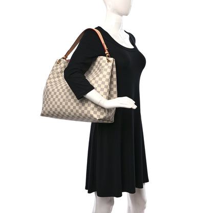 Louis Vuitton Damier Azur Graceful MM Rose Ballerine 2 of 8