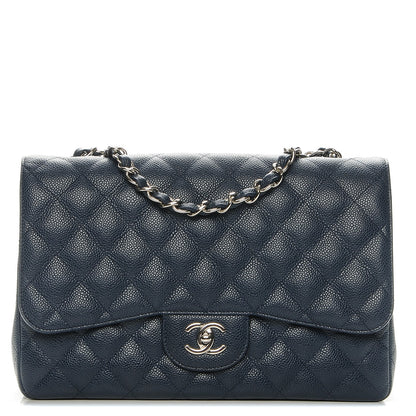 Chanel Caviar Jumbo Single Flap Navy Blue 1 of 7