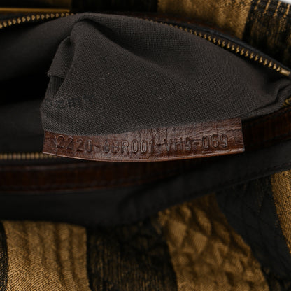Fendi Quilted Fabric Pequin Forever Mama Baguette Tobacco 7 of 10