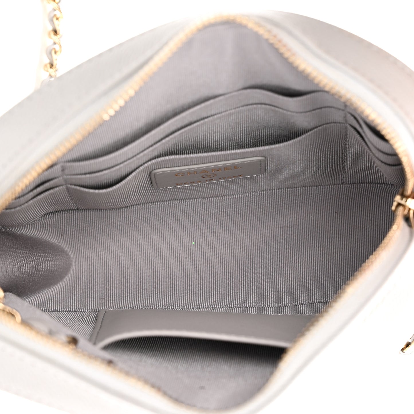 Caviar Quilted Camera Case Grey