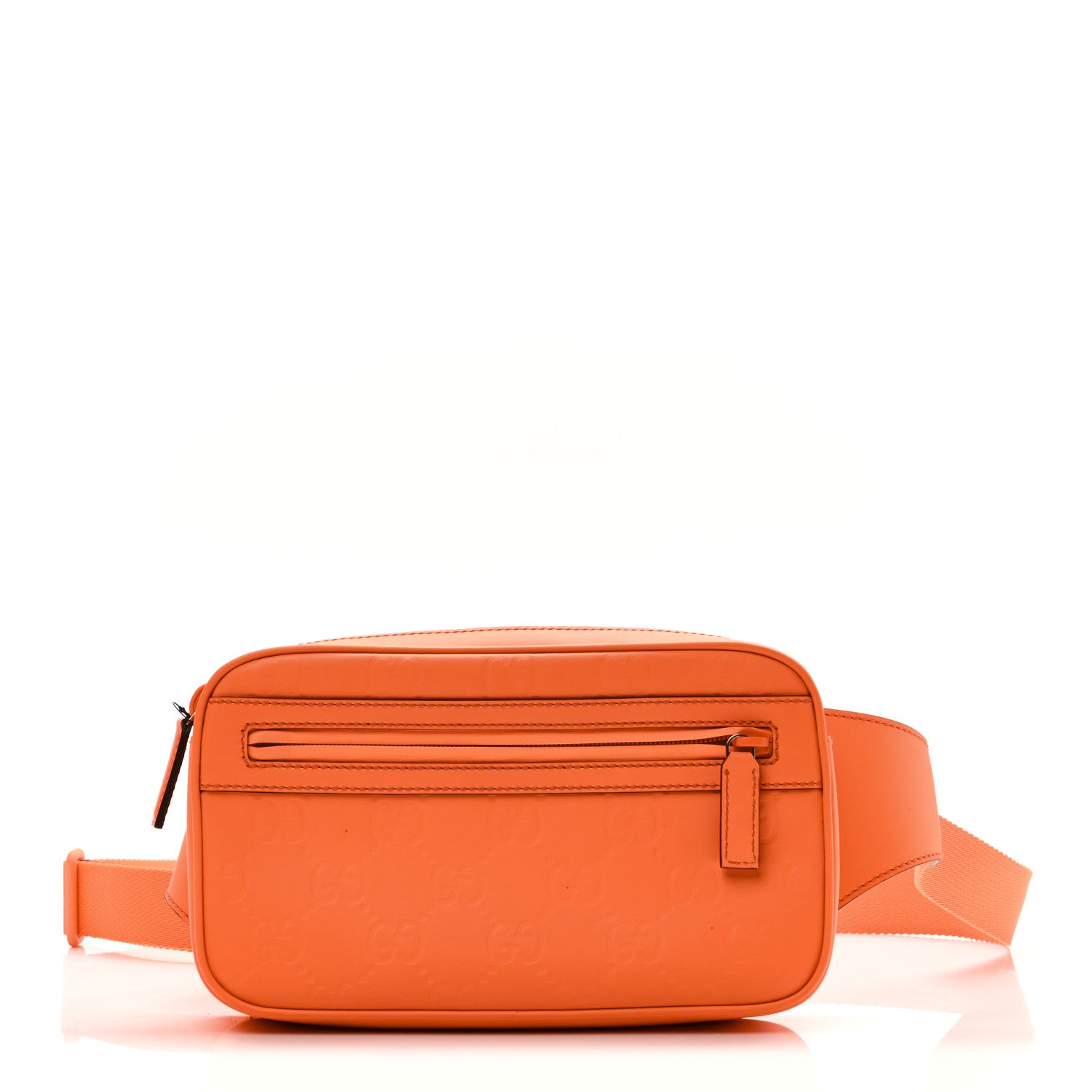 Gucci Rubber Effect Monogram GG Belt Bag New Orange Fluo 1 of 10