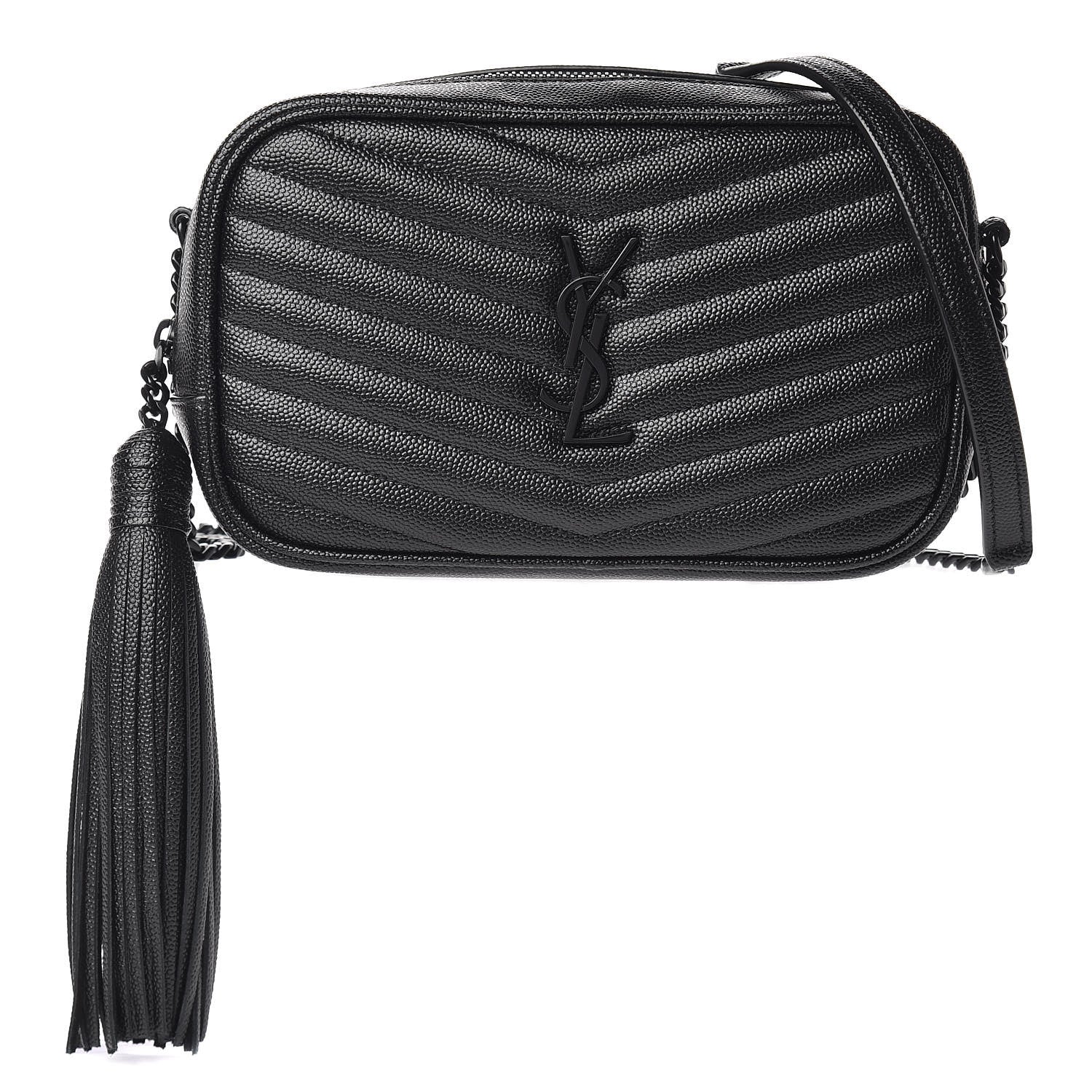 Saint Laurent Grain De Poudre Matelasse Monogram Mini Lou Camera Bag Black 1 of 11