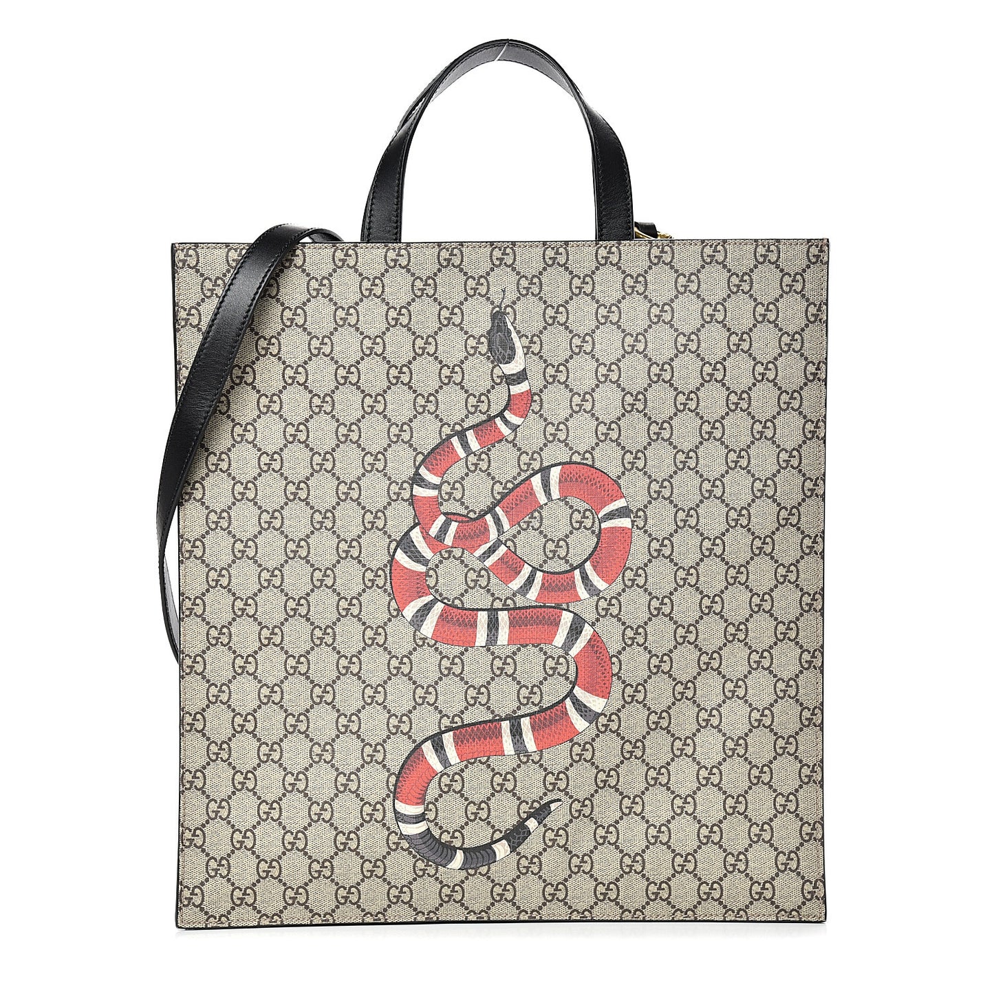 Soft GG Supreme Monogram Kingsnake Vertical Tote Black