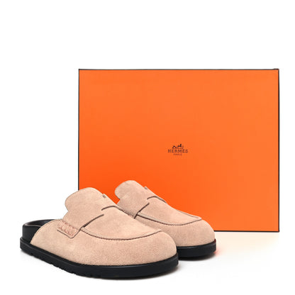 Hermes Suede Calfskin Go Mules 37 Beige Nude 10 of 10