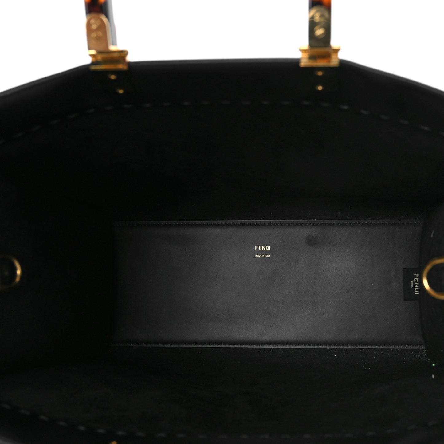 Vitello King Plexiglass Medium Fendi Sunshine Shopper Tote Black