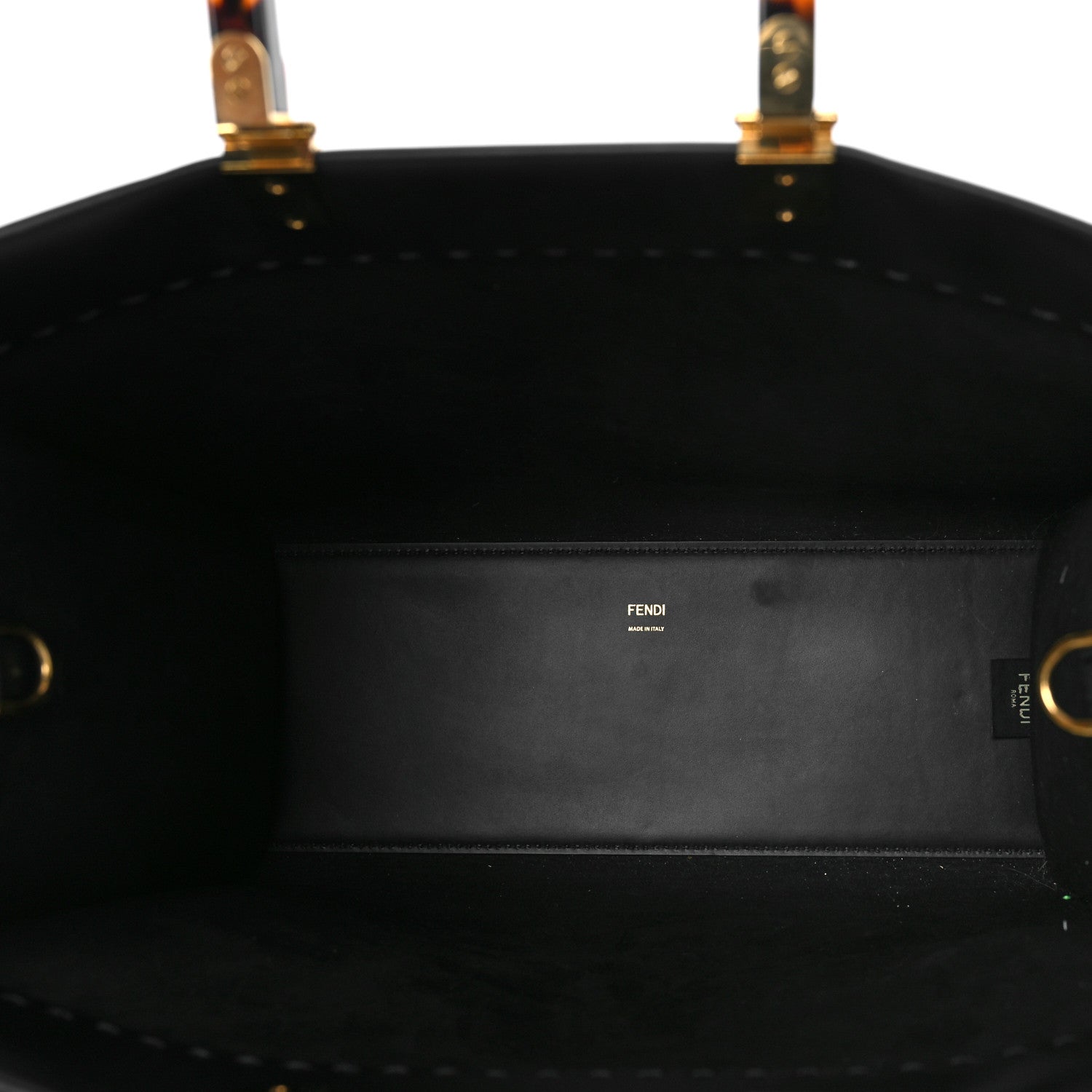 Fendi Vitello King Plexiglass Medium Fendi Sunshine Shopper Tote Black 5 of 9