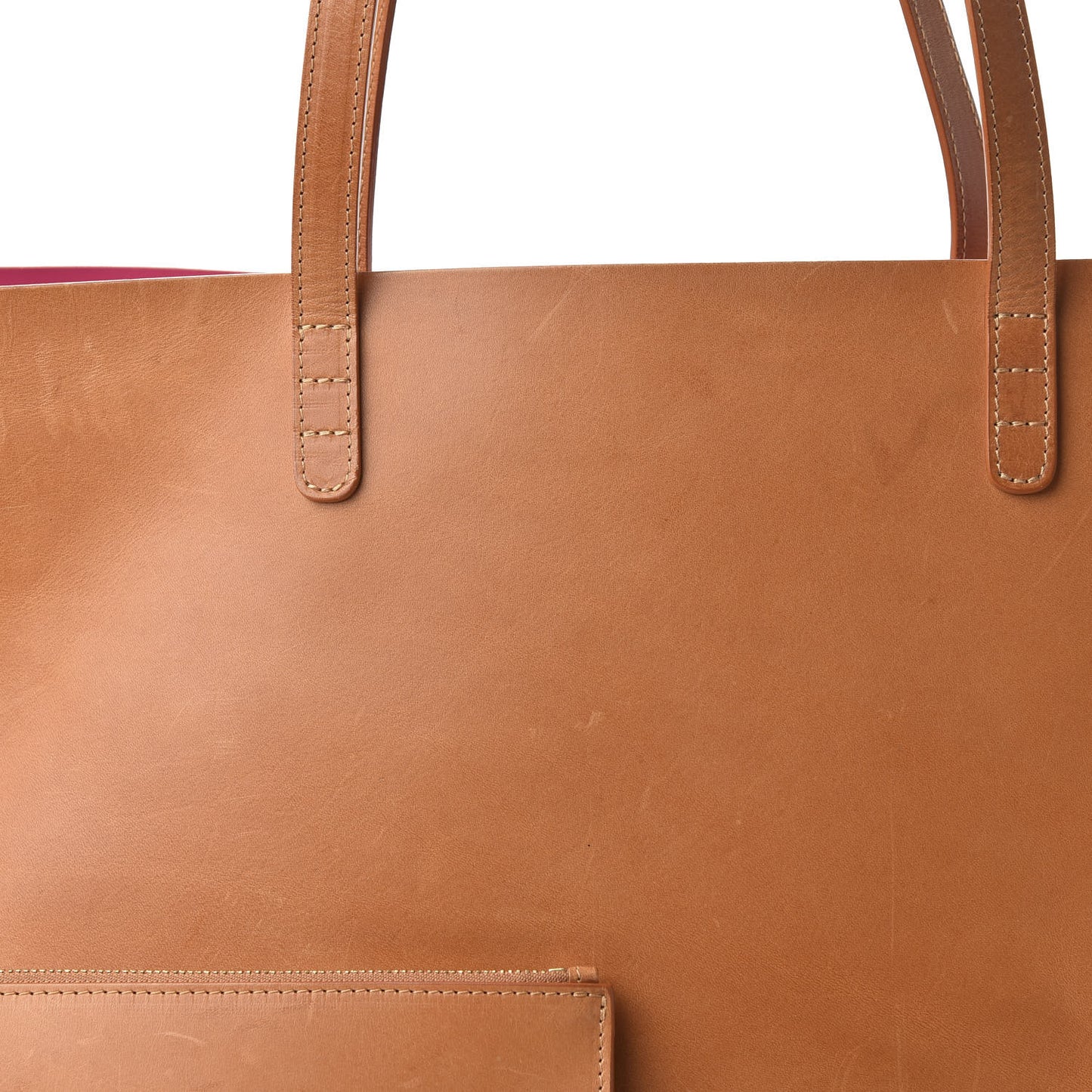 Calfskin Large Shopping Tote Cammello Rosa
