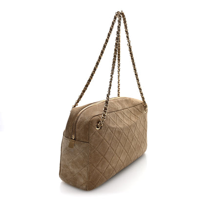 Chanel Suede Calfskin Quilted Camerissimo Camera Case Dark Khaki 3 of 10