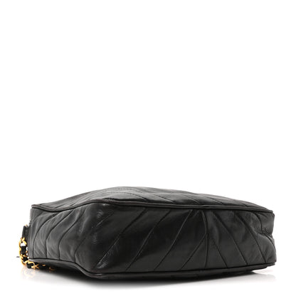 Chanel Lambskin Chevron Quilted Tassel Camera Case Black 6 of 23