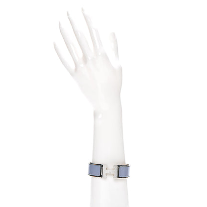 Hermes Enamel Wide Clic Clac H Bracelet GM Bleu Lin 2 of 5