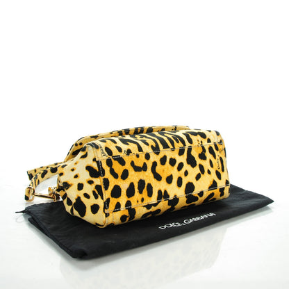 Dolce & Gabbana Canvas Leopard Print Small Miss Sicily Satchel 4 of 8