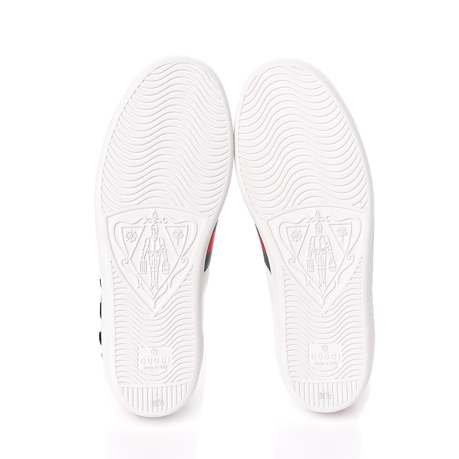 Gucci Calfskin Web Floral Embroidered Womens Ace Sneakers 35.5 White 5 of 9
