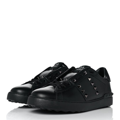 Valentino Garavani Calfskin Mens Rockstud Untitled Open Sneakers 40.5 Black 3 of 9