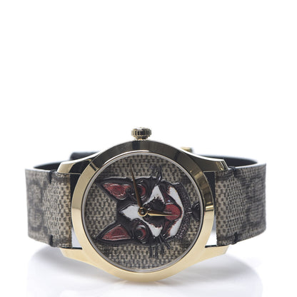 Gucci Stainless Steel Canvas 38mm G-Timeless GG Supreme Bosco Quartz Watch Brown 2 of 6