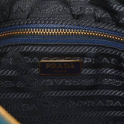Prada Saffiano Lux Bi-Color Clutch Bleuette Turchese 6 of 7