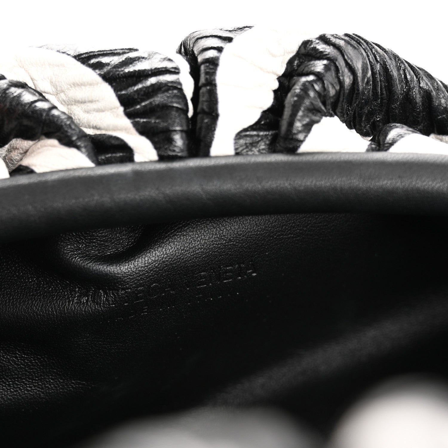 Bottega Veneta Nappa Zebra Print The Pouch Oversized Clutch White Black 6 of 10