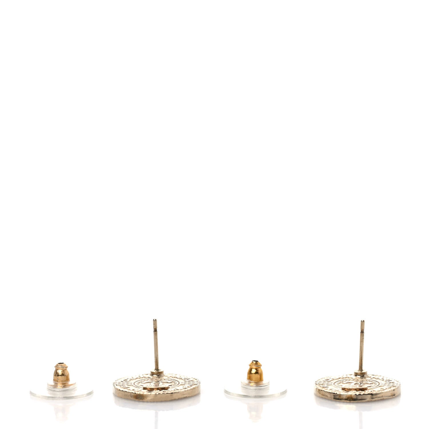 Chanel Metal CC Rue Cambon Round Earrings Gold 3 of 4