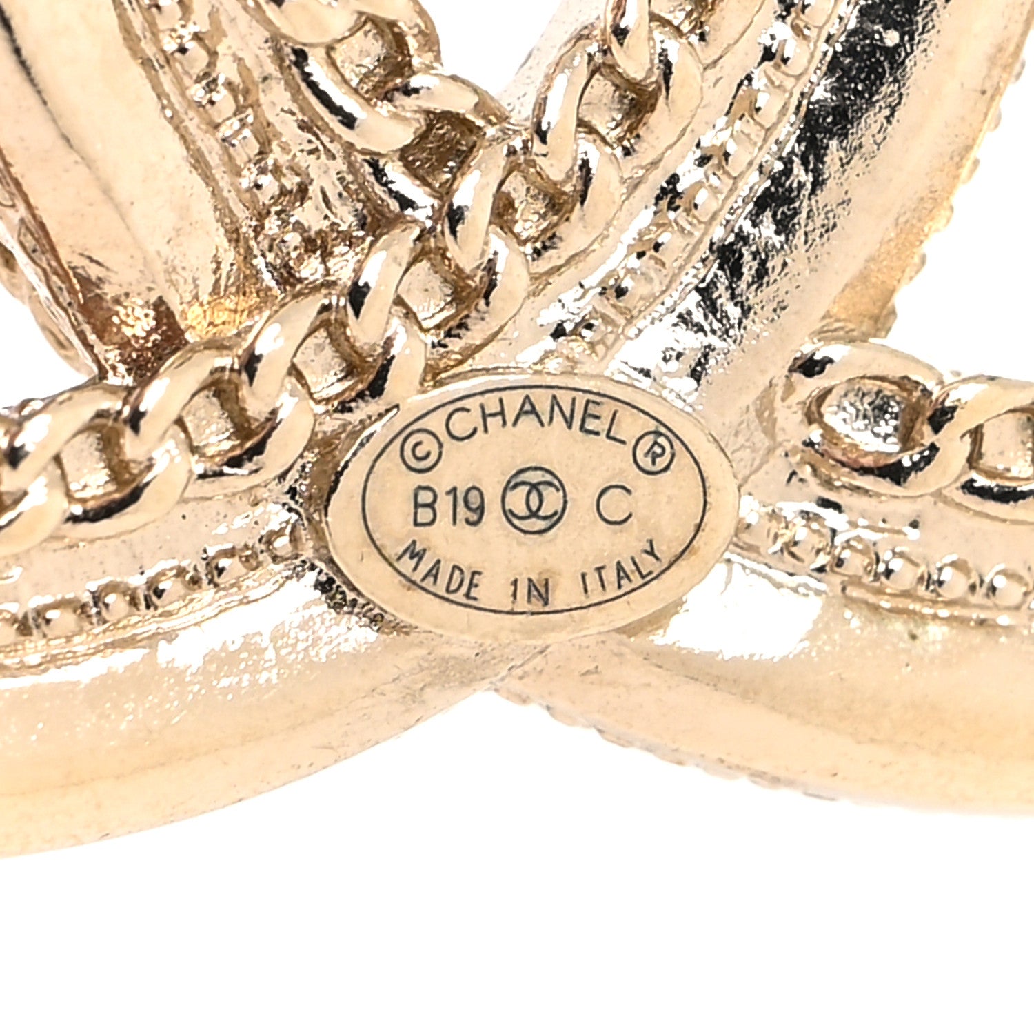 Chanel Pearl Crystal CC Brooch Gold 4 of 4